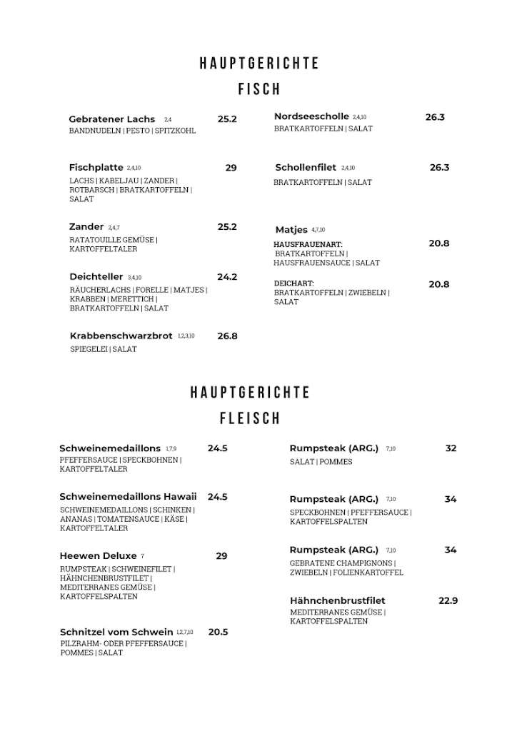 Menu_HEEWEN | Restaurant & Café_Varel_immagine_4