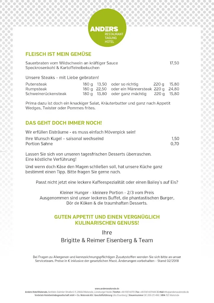 Menu_Erlebnis-Restaurant ANDERS_Walsrode_immagine_2
