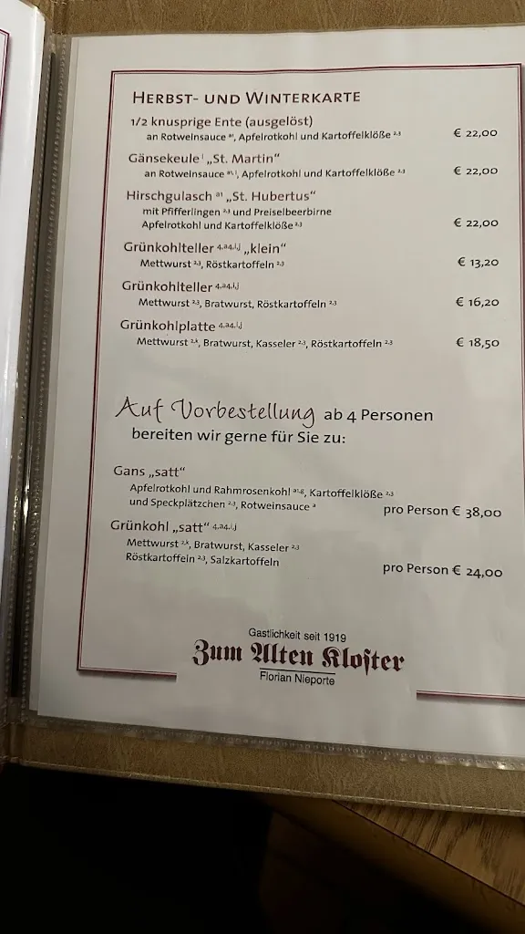 Menu_Zum Alten Kloster - Familie Nieporte Gasthaus u. Saalbetrieb in Wallenhorst_Wallenhorst_image_3