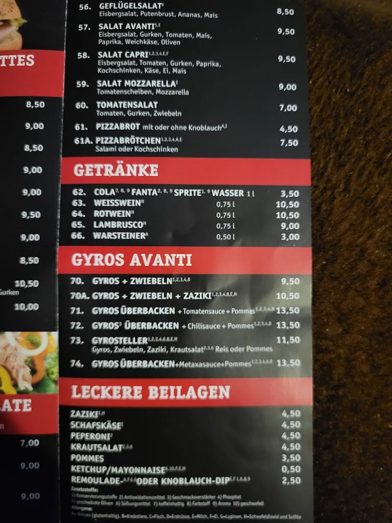 Menu_Pizza Avanti Wathlingen_Wathlingen_immagine_2