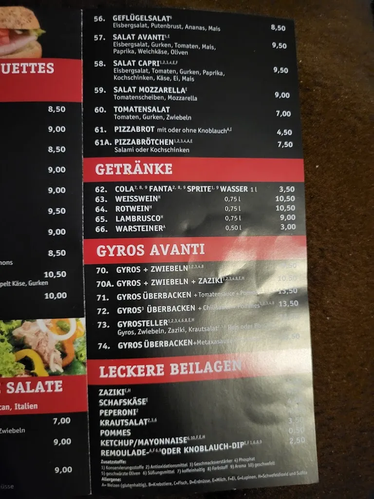 Menu_Pizza Avanti Wathlingen_Wathlingen_immagine_3