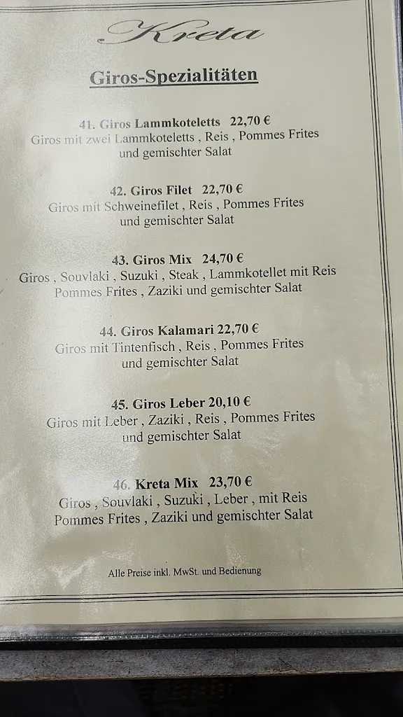 Menu_Griechisches Restaurant Kreta_Wangerooge_immagine_1