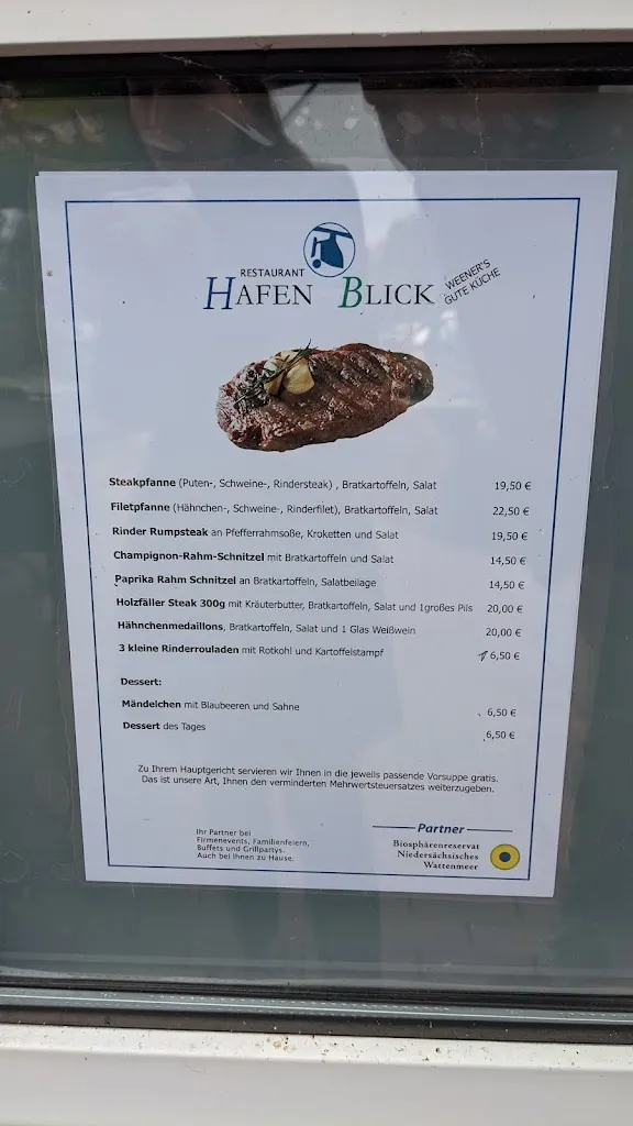 Menu_Restaurant HafenBlick - H + B Handels- und Betriebs GmbH_Weener_immagine_3