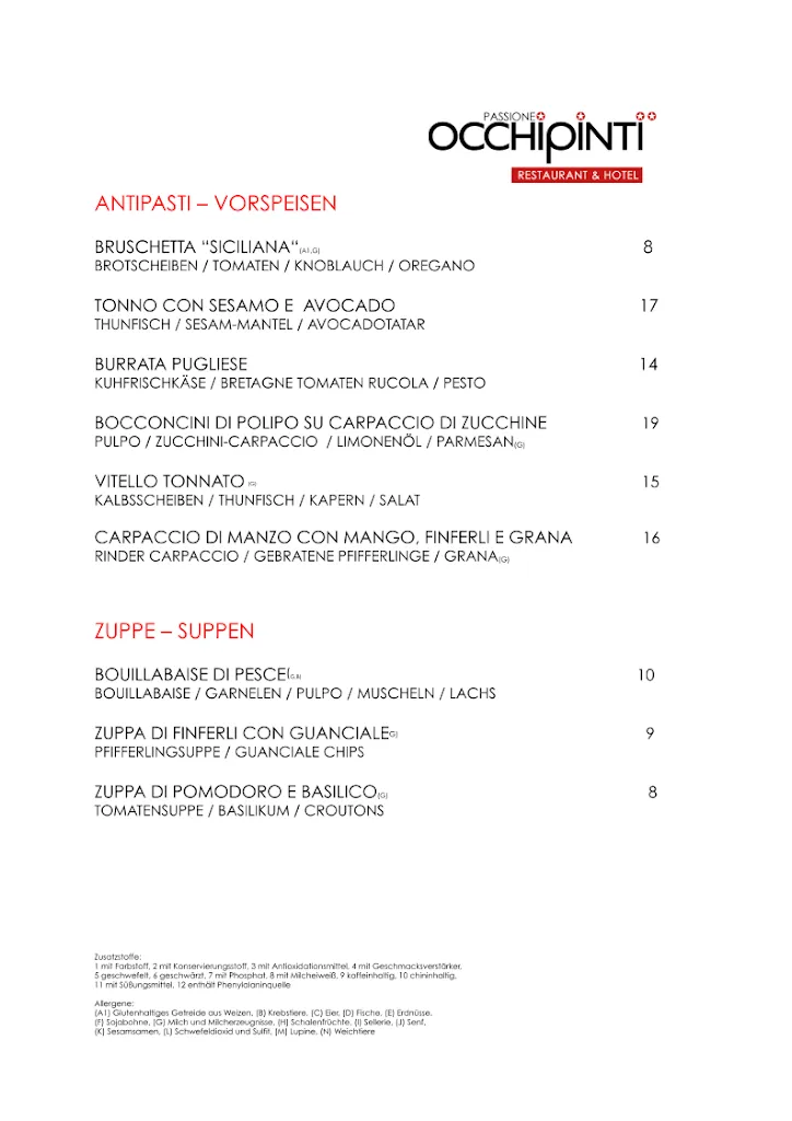 Menu_Hotel Occhipinti Wolfsburg Weyhausen_Weyhausen_image_1