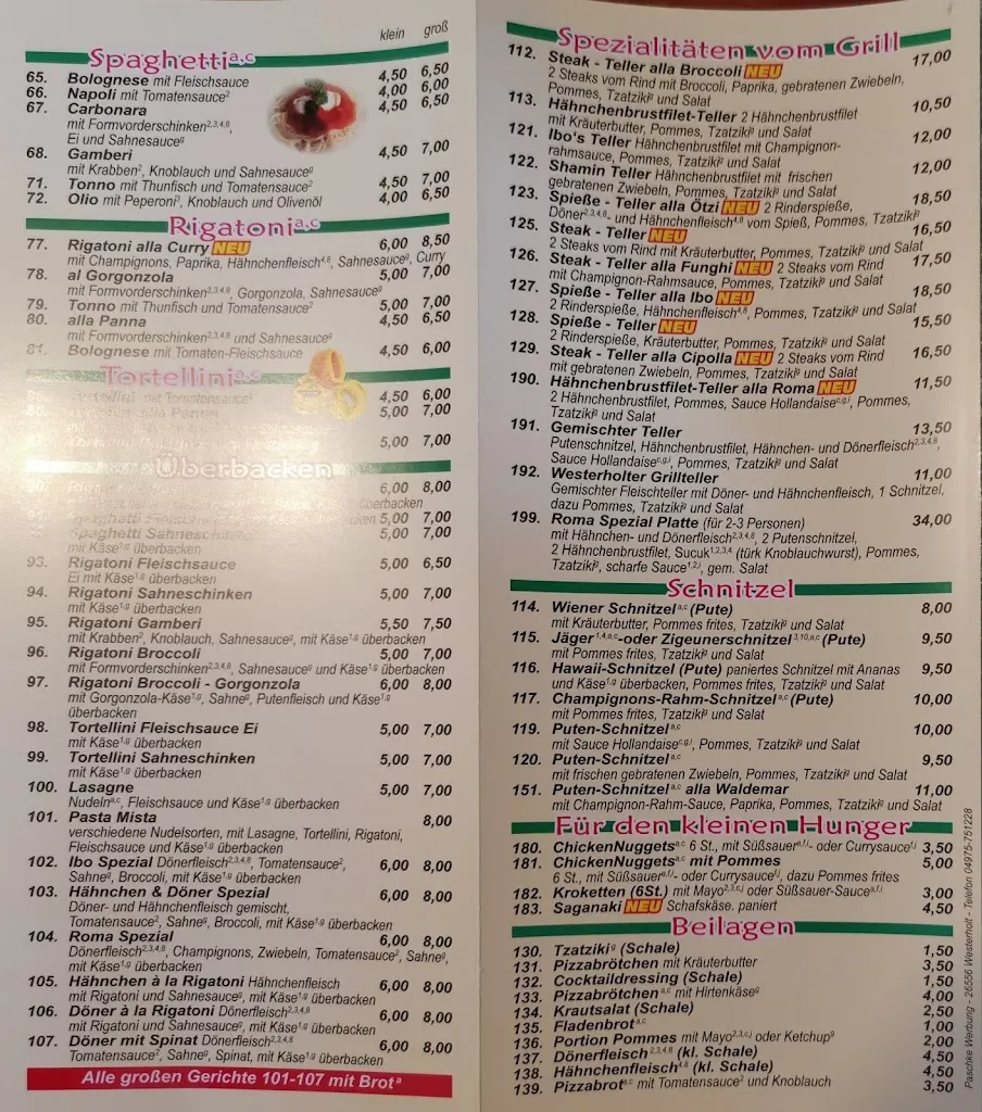 Menu_Pizzeria Roma Westerholt_Westerholt_image_1