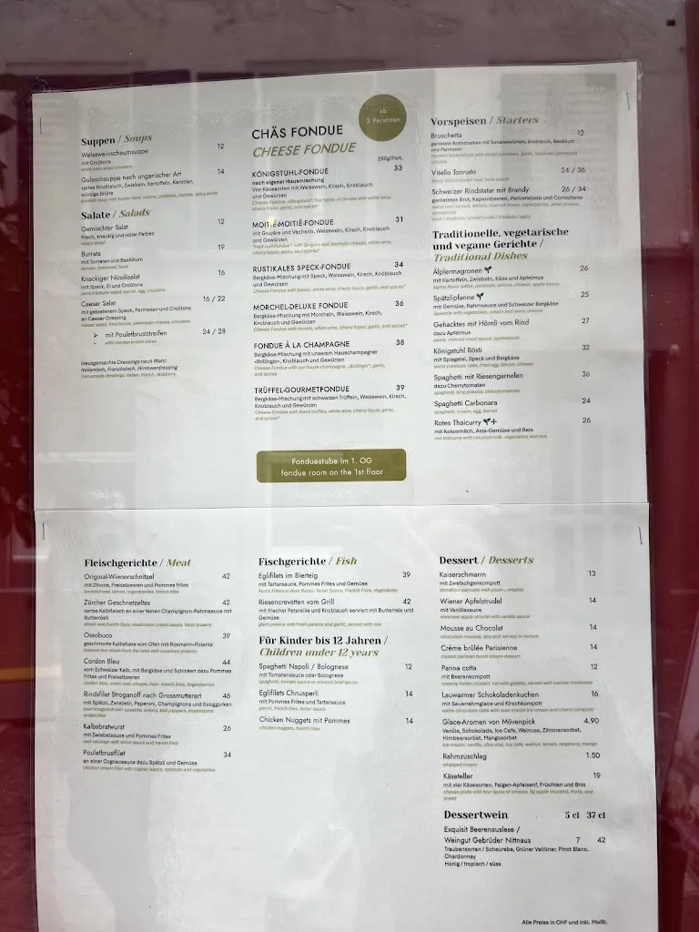 Menu_Zum Königstuhl - Schweizer Restaurant in Zürich Niederdorf_Zürich_image_1