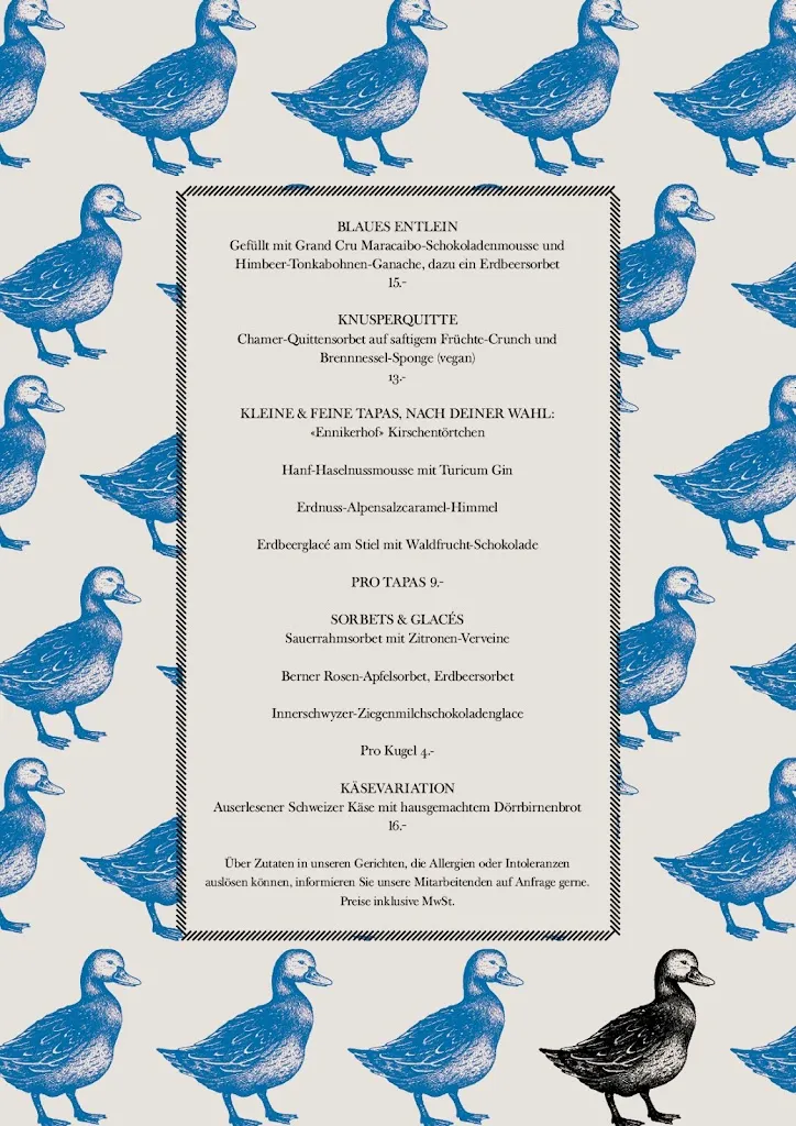 Menu_Restaurant Blaue Ente_Zürich_image_1