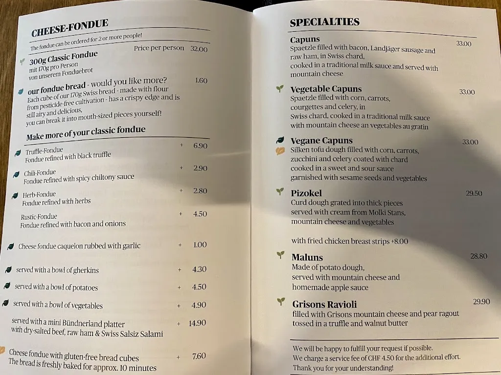 Menu_Restaurant Bündnerland Luzern_Luzern_image_1