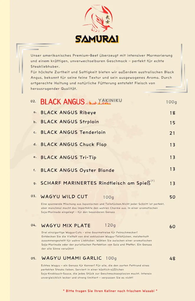 Menu_Samurai Wagyu Yakiniku & Sushi Berlin Mitte_Berlin_immagine_4