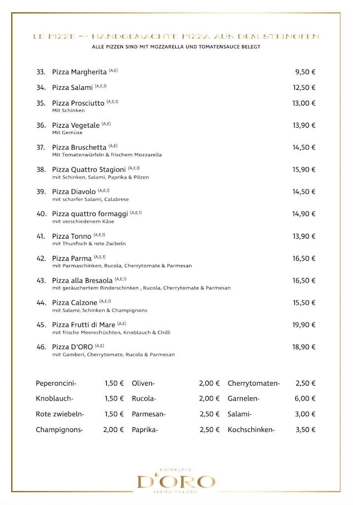 Menu_Doro Ristorante | Italienisches Restaurant_Nordseeküste_image_1