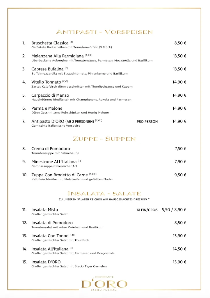 Menu_Doro Ristorante | Italienisches Restaurant_Nordseeküste_image_2