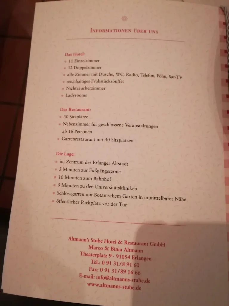Menu_Altmann's Stube Hotel & Restaurant_Erlangen_image_1