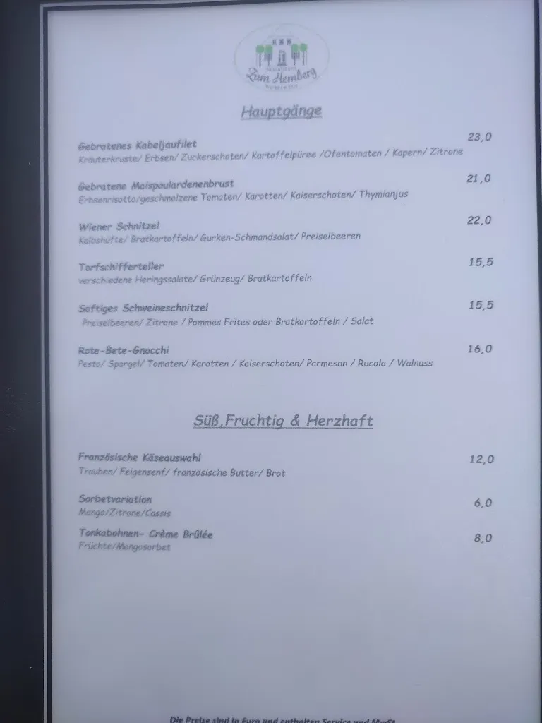 Menu_Restaurant Zum Hemberg Worpswede_Worpswede_immagine_4