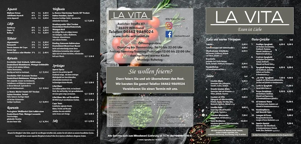 Menü_Restaurant La Vita Wittmund_Wittmund_Bild_1