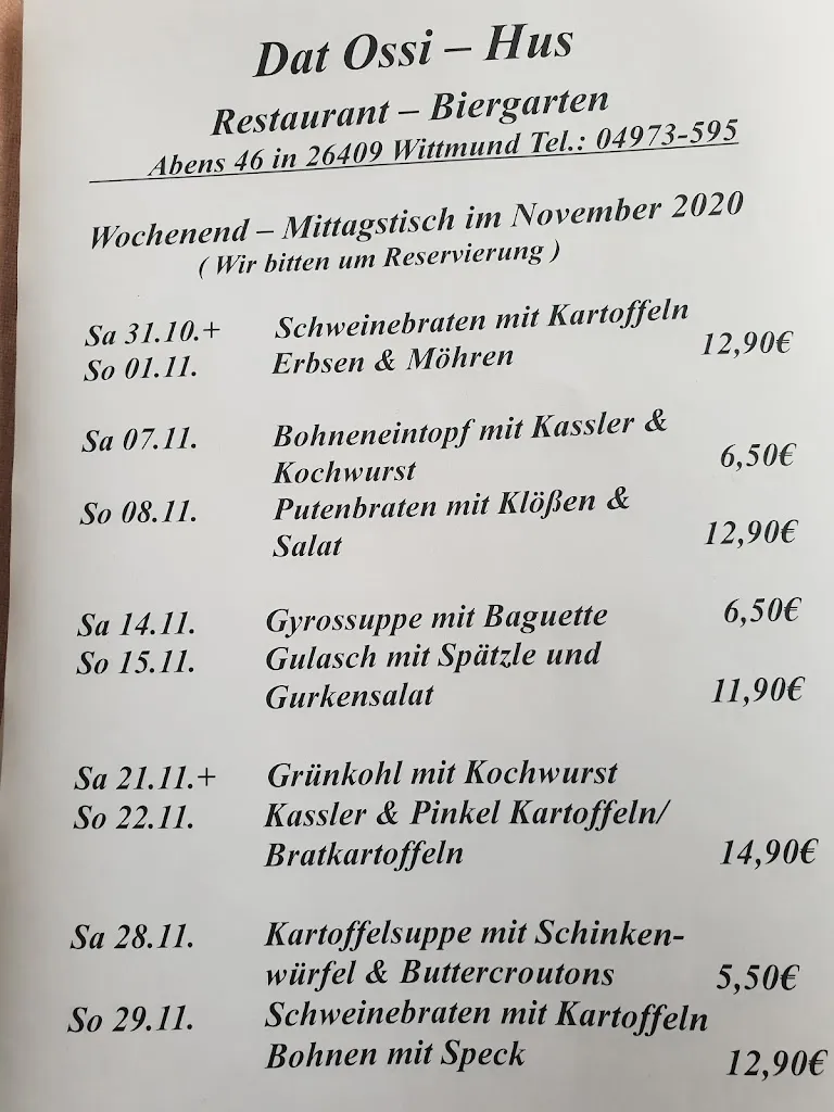 Menu_Restaurant Dat Ossi-Hus_Wittmund_immagine_1
