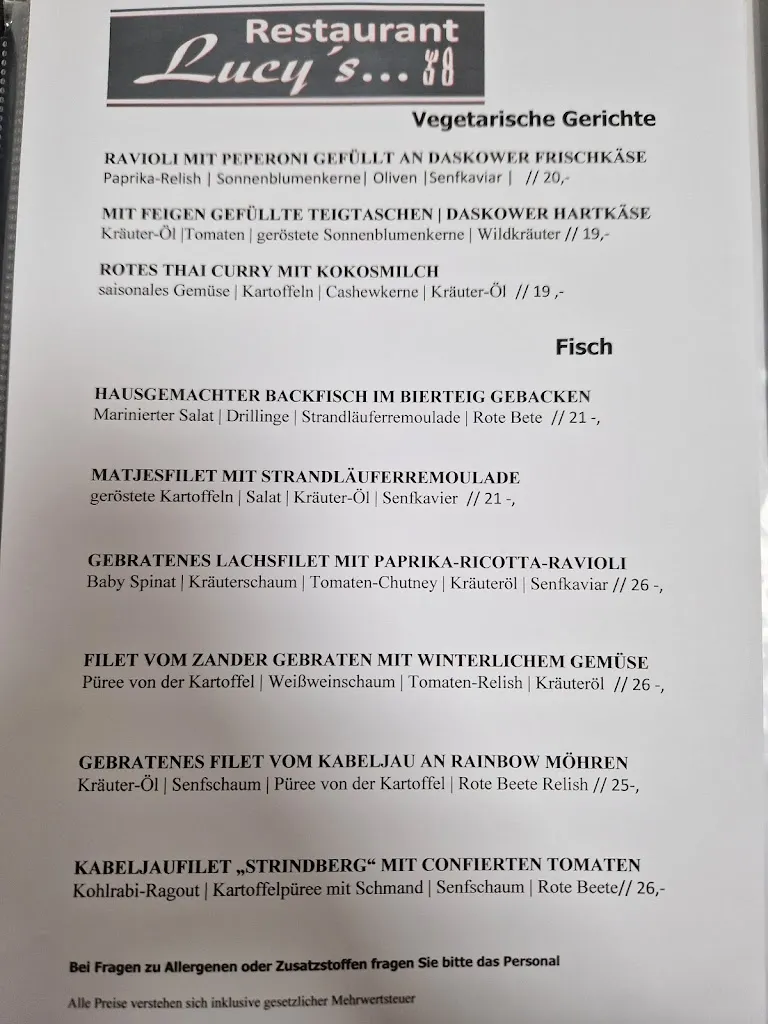 Menü_Restaurant Lucy's_Wustrow_Bild_3
