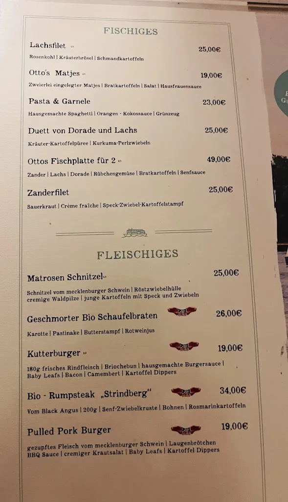Menu_Otto's Restaurantschiff_Rostock_immagine_1