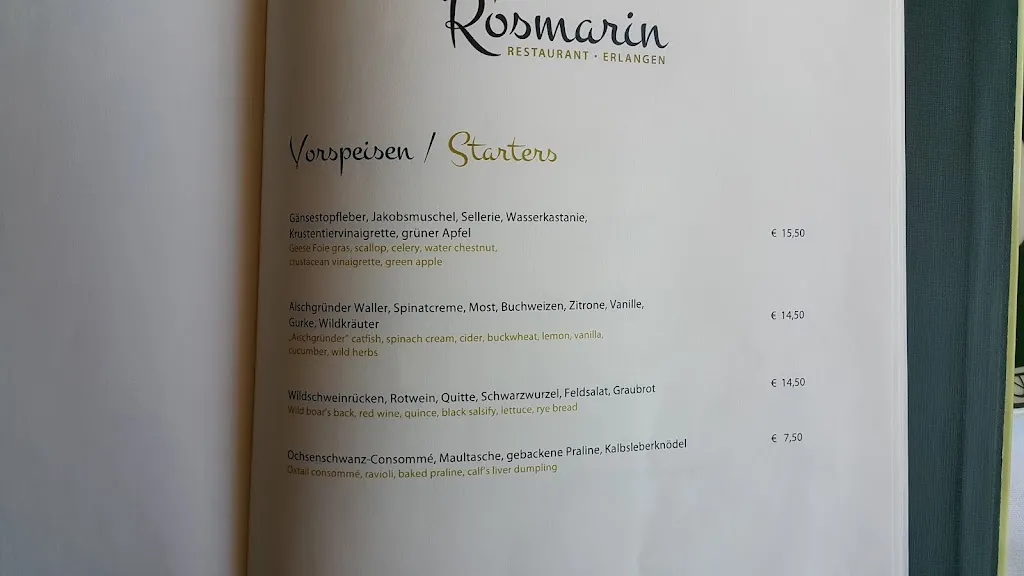 Menu_Restaurant Rosmarin_Erlangen_immagine_2