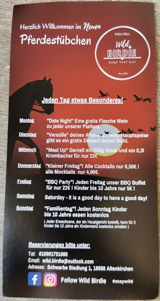 Menu_Bar & Grill Wild Birdie_Altenkirchen_image_1