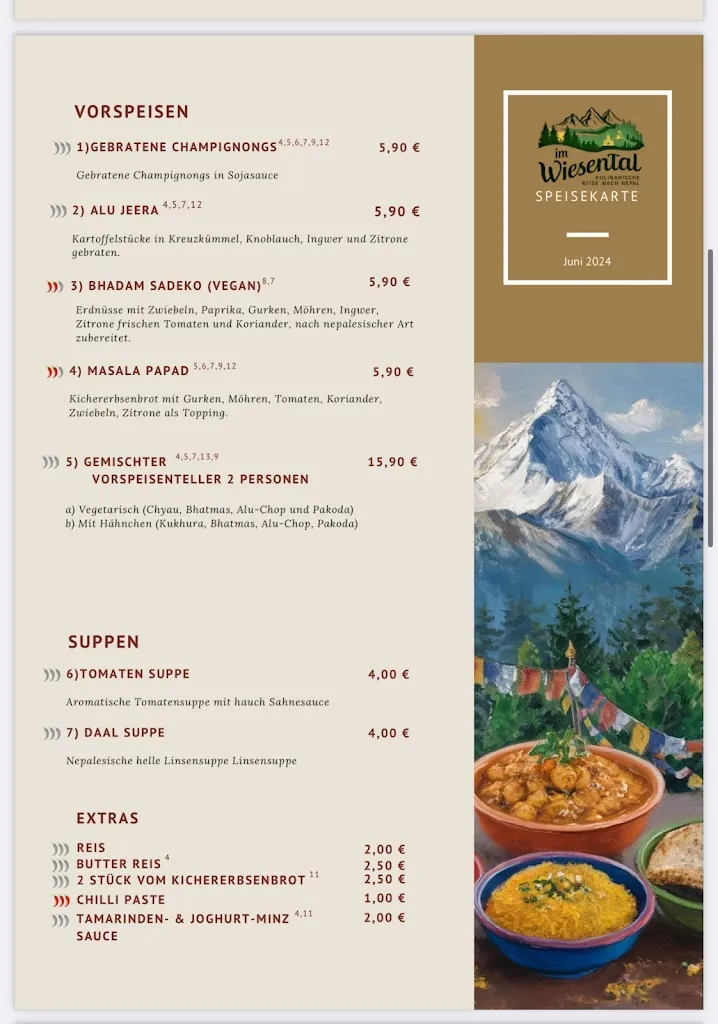 Menu_Im Wiesental, kulinarische Reise nach Nepal_Altenkirchen_immagine_1