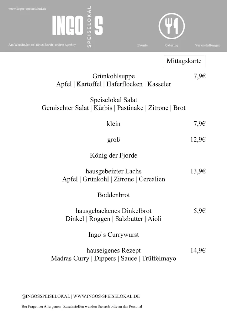 Menu_Ingo's Speiselokal_Barth_image_1