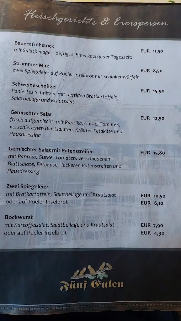 Menu_Gasthof Fünf Eulen_Poel_image_1