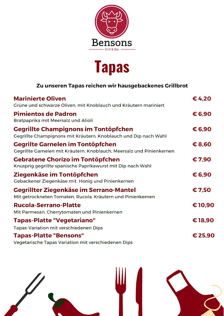 Menu_Bensons Grill & Bar_Poel_image_1