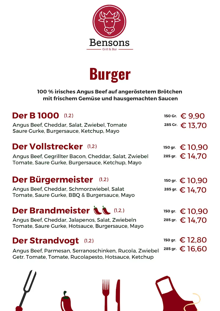 Menu_Bensons Grill & Bar_Poel_image_2