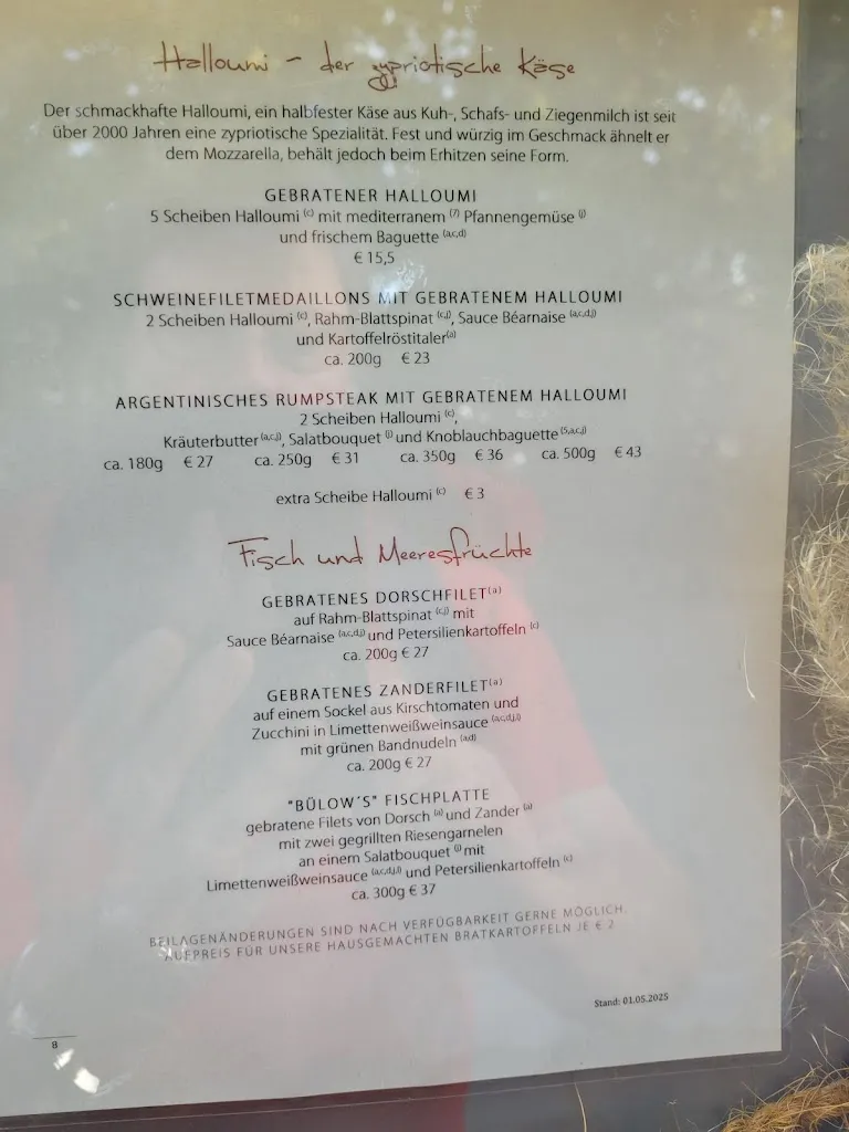 Menü_Bülow's Steakrestaurant_Kühlungsborn_Bild_1