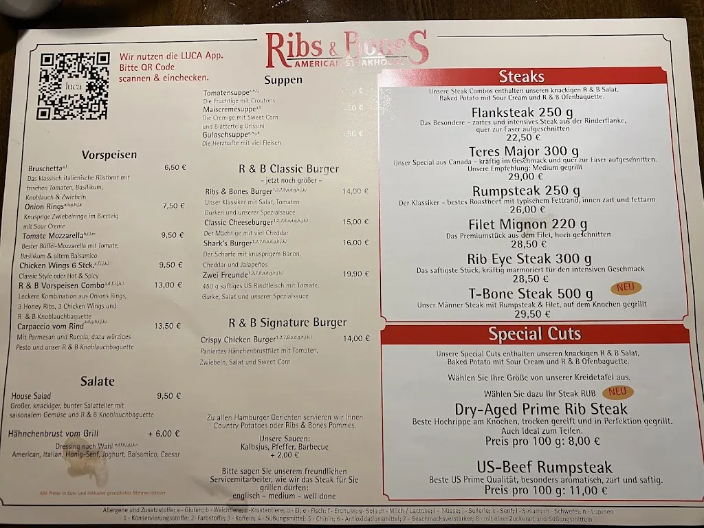 Menu_Ribs & Bones - American Steakhouse_Kühlungsborn_immagine_1