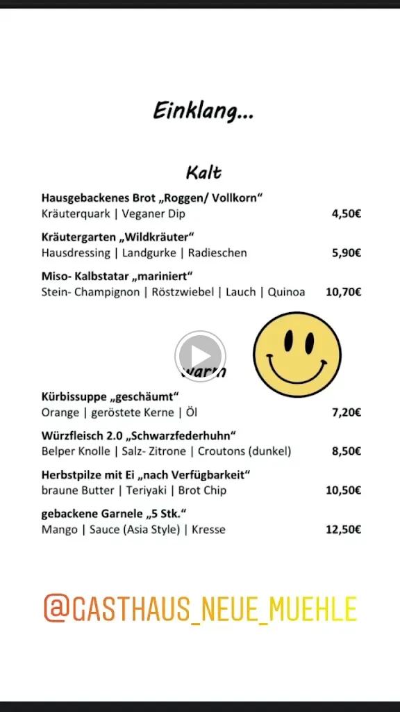 Menu_Gasthaus Neue Mühle_Nessetal_image_1