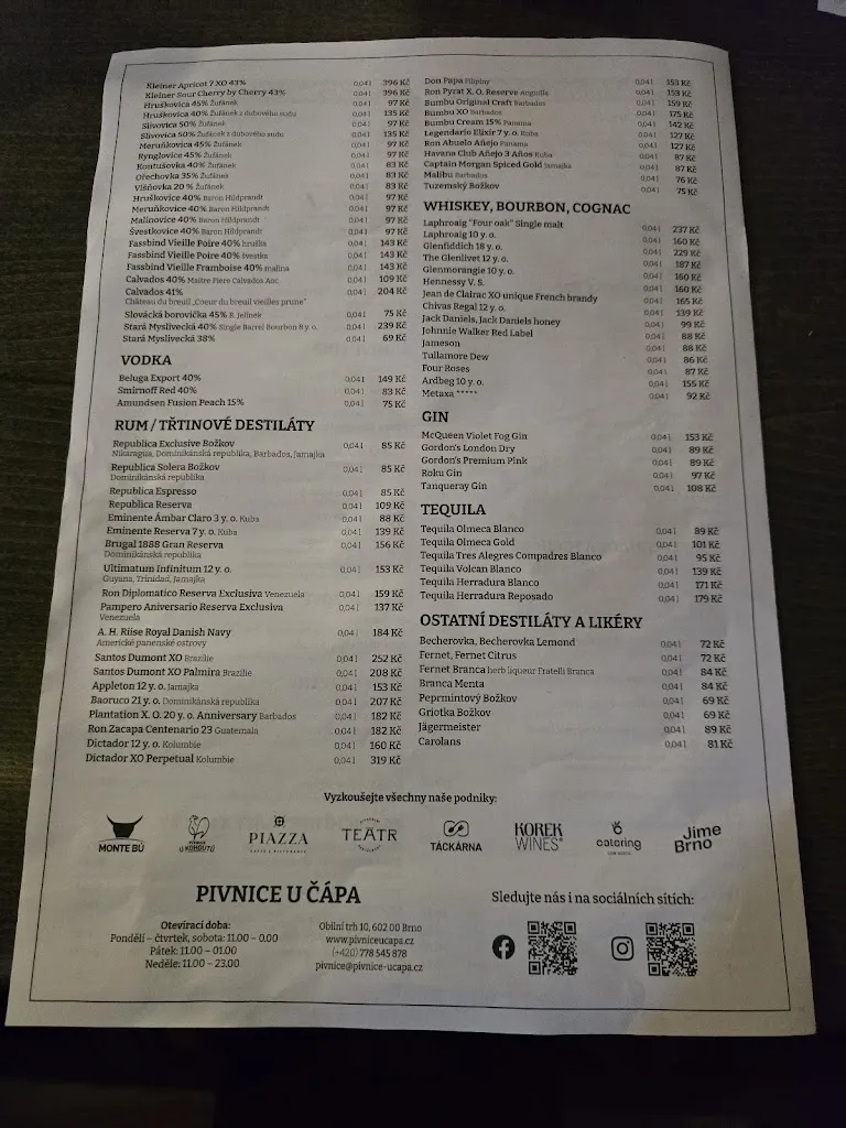 Menu_Pivnice U Čápa_Czechia_immagine_4