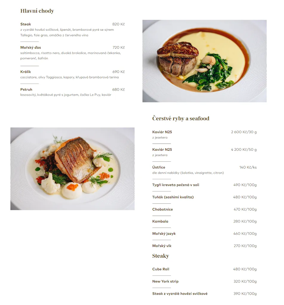Menu_Vittorio Restaurant_Czechia_image_1