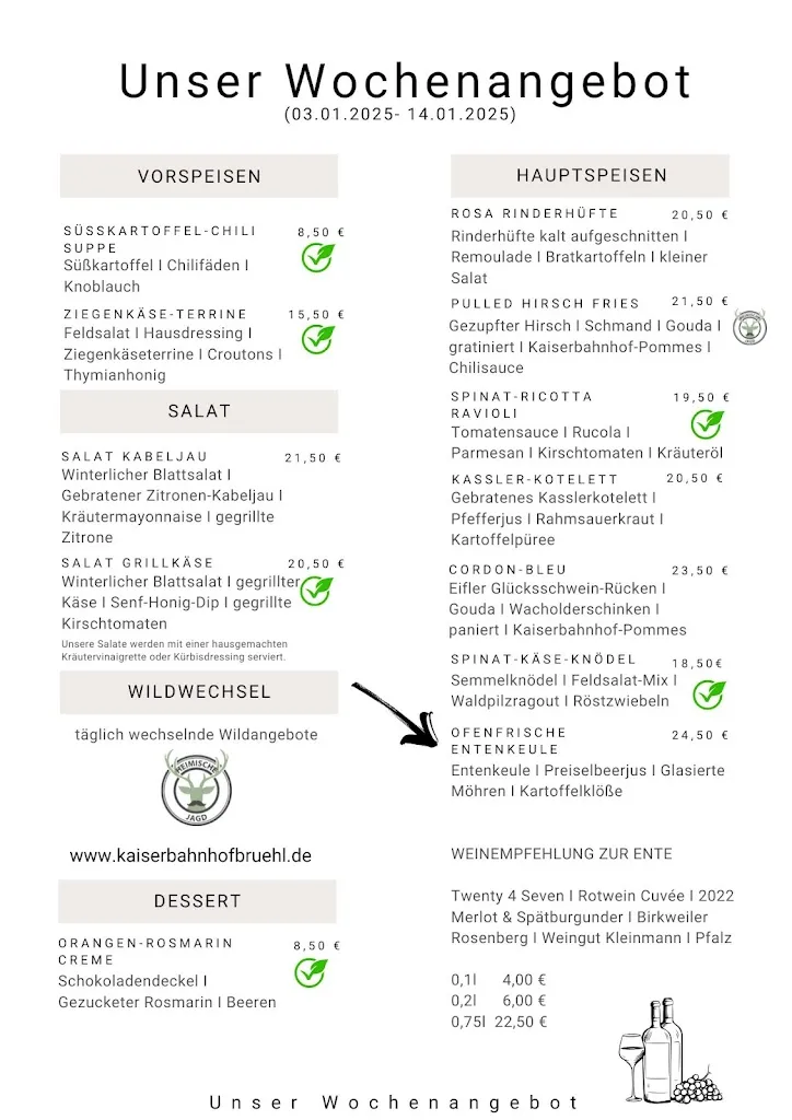 Menu_Kaiserbahnhof Brühl_Brühl_immagine_2