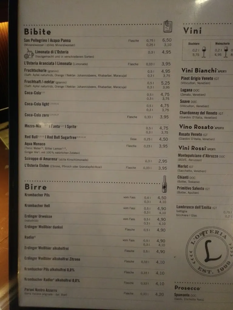 Menu_L'Osteria Bonn In der Sürst_Bonn_immagine_2