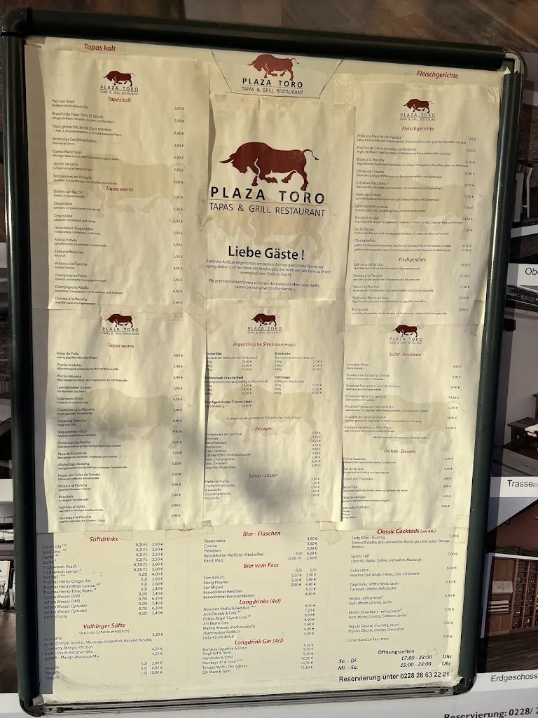 Menu_Plaza Toro | Tapas Bar Bonn | Spanisches Restaurant Bonn_Bonn_immagine_2