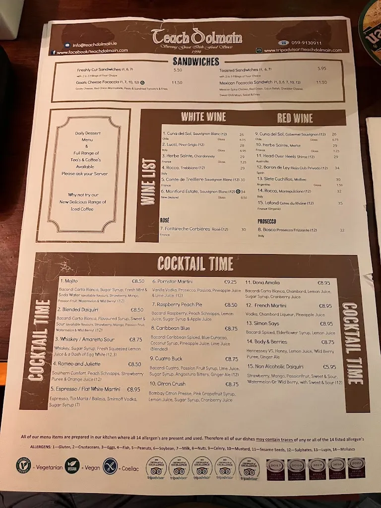 Menu_Teach Dolmain_Ireland_image_1