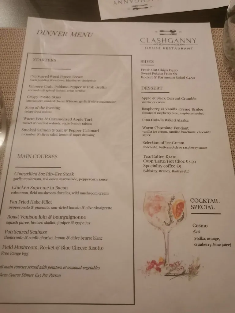 Menu_Clashganny House Restaurant_Ireland_immagine_2