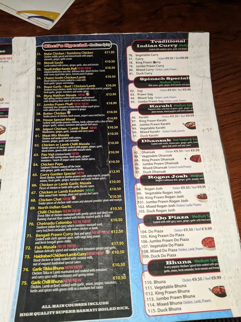 Menu_Curry Garden_Ireland_image_1