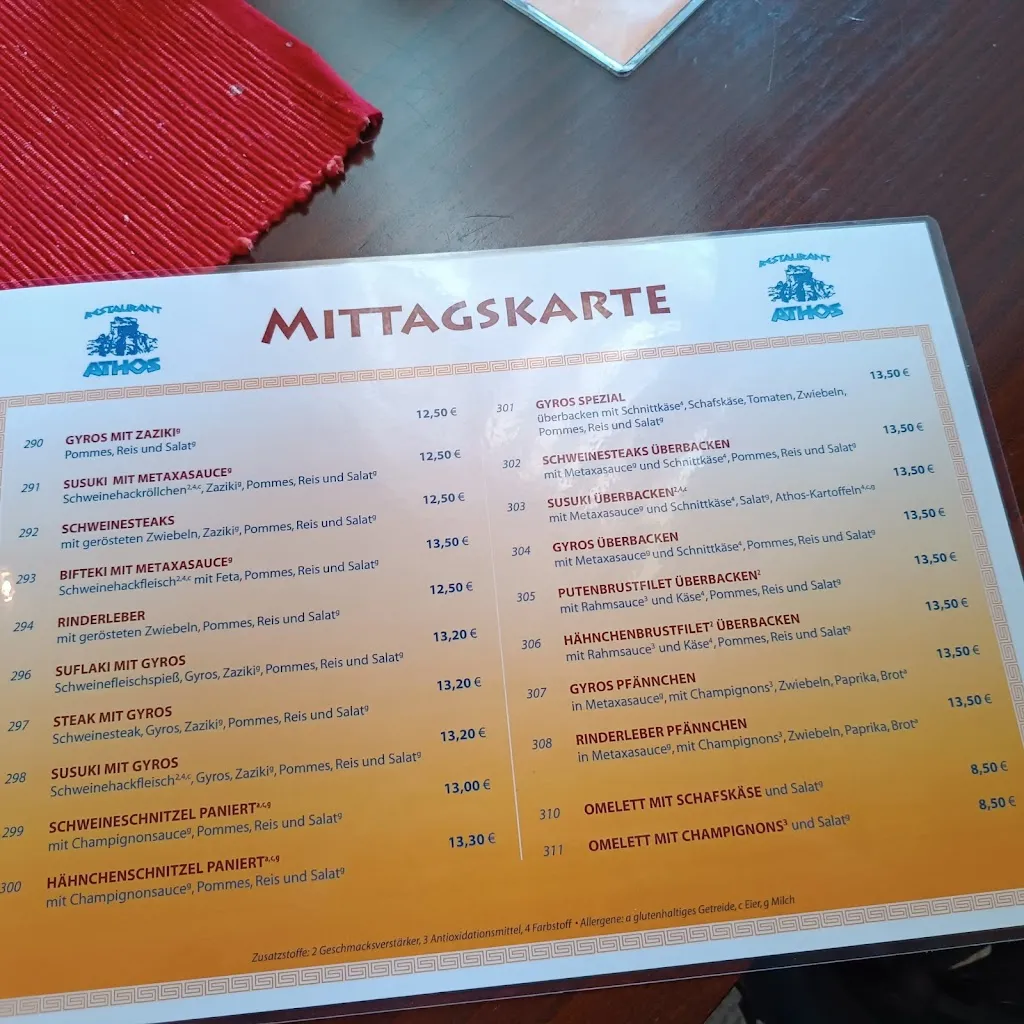 Menu_Athos Restaurant_Greifswald_imagen_1