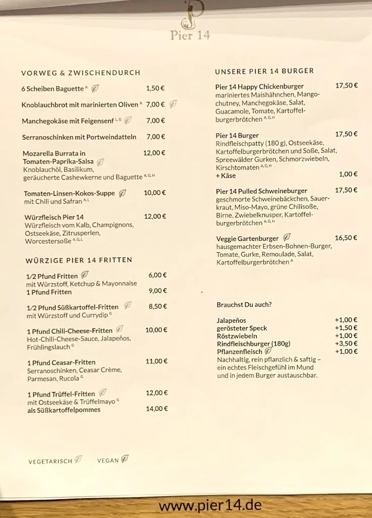 Menü_Pier 14 Restaurant_Zinnowitz_Bild_1