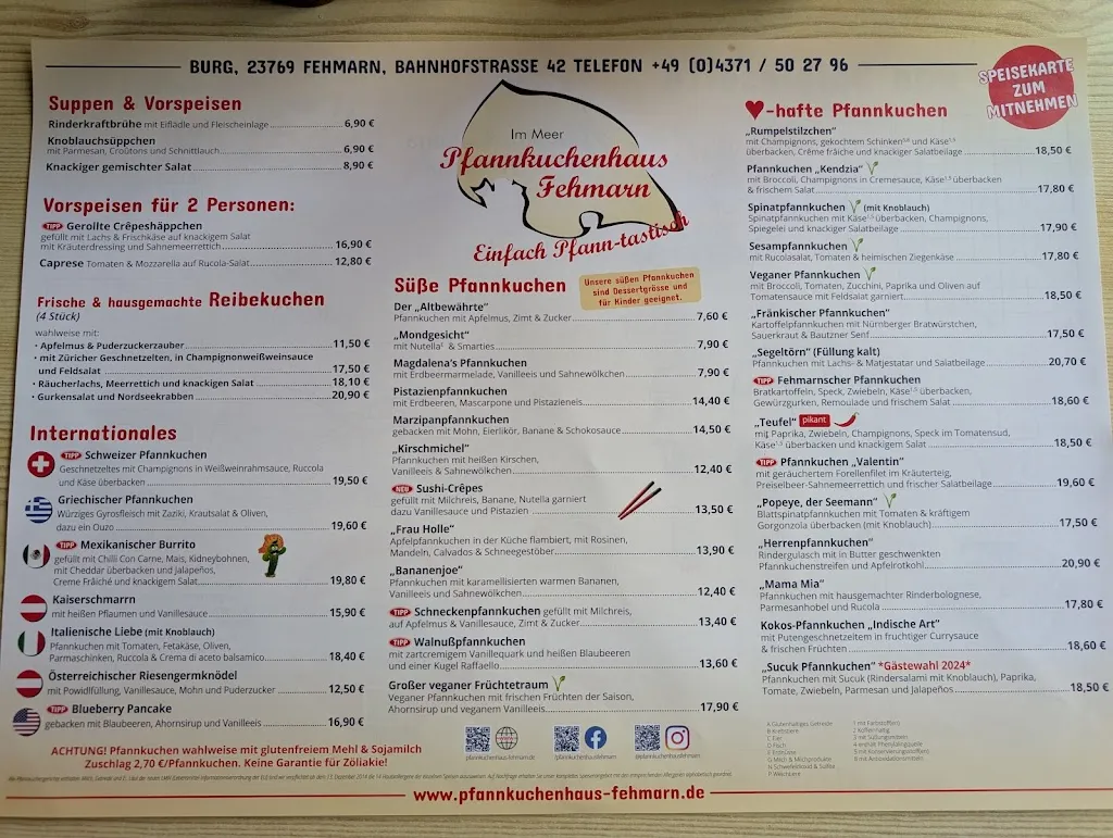 Menu_Pfannkuchenhaus Fehmarn_Fehmarn_immagine_2