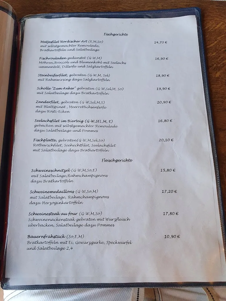 Menü_Fischgaststätte Zum Anker_Dranske_Bild_1