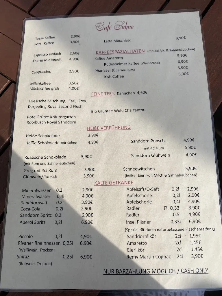 Menu_Café Sahne & Pension_Dranske_image_1