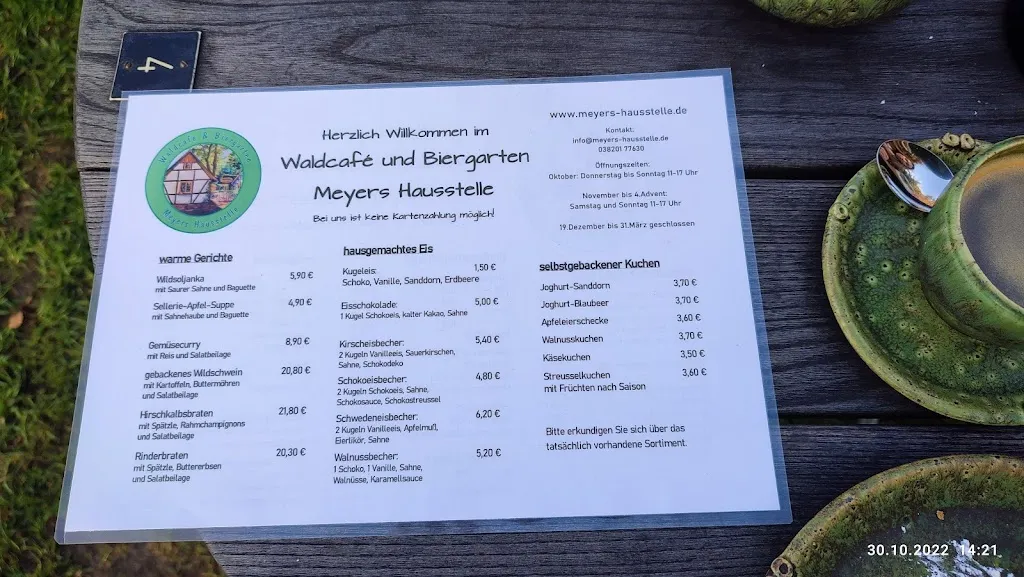 Menu_Waldcafé & Biergarten Meyers Hausstelle_Rostock_immagine_2