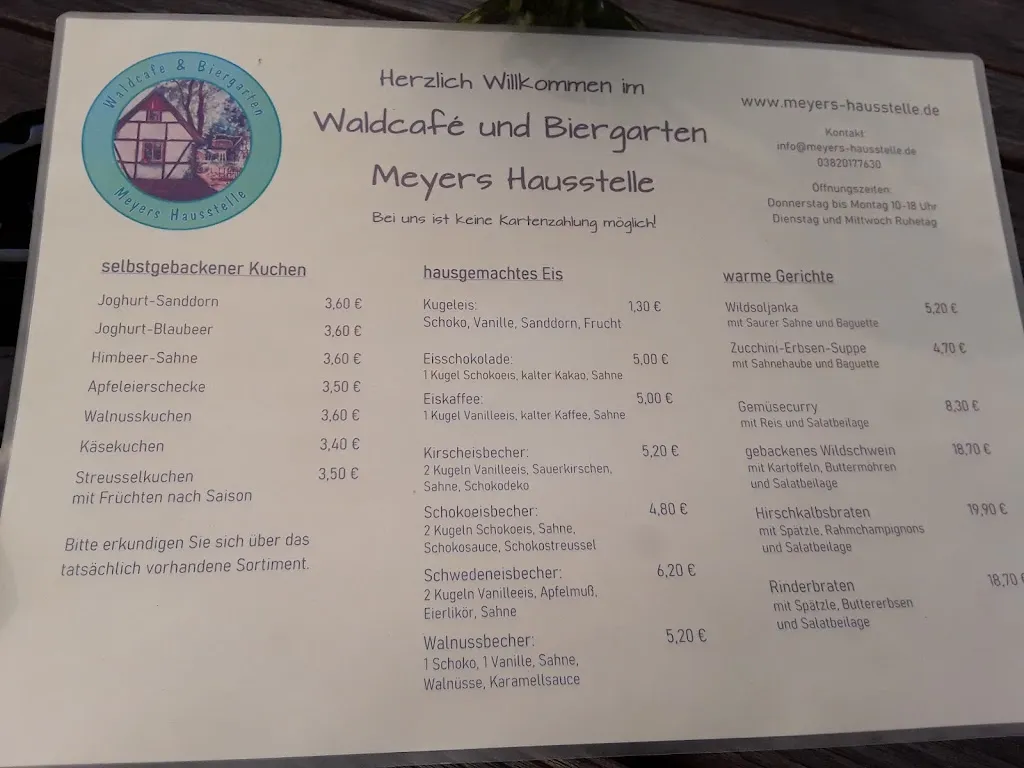 Menu_Waldcafé & Biergarten Meyers Hausstelle_Rostock_immagine_3