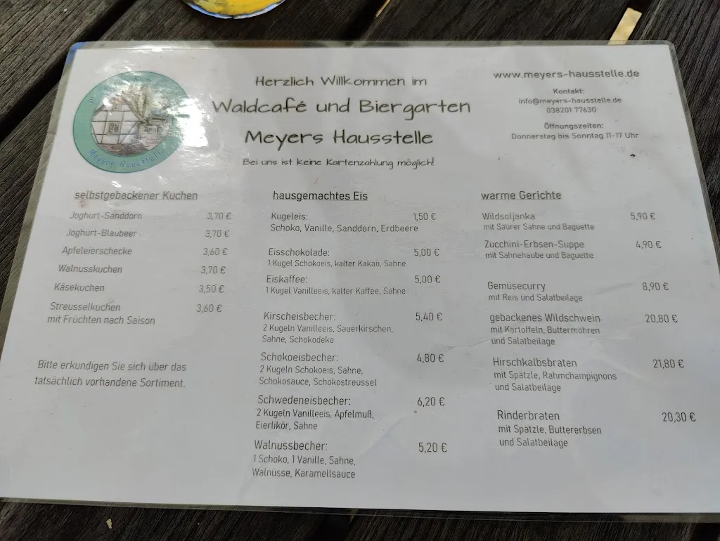 Menu_Waldcafé & Biergarten Meyers Hausstelle_Rostock_immagine_4