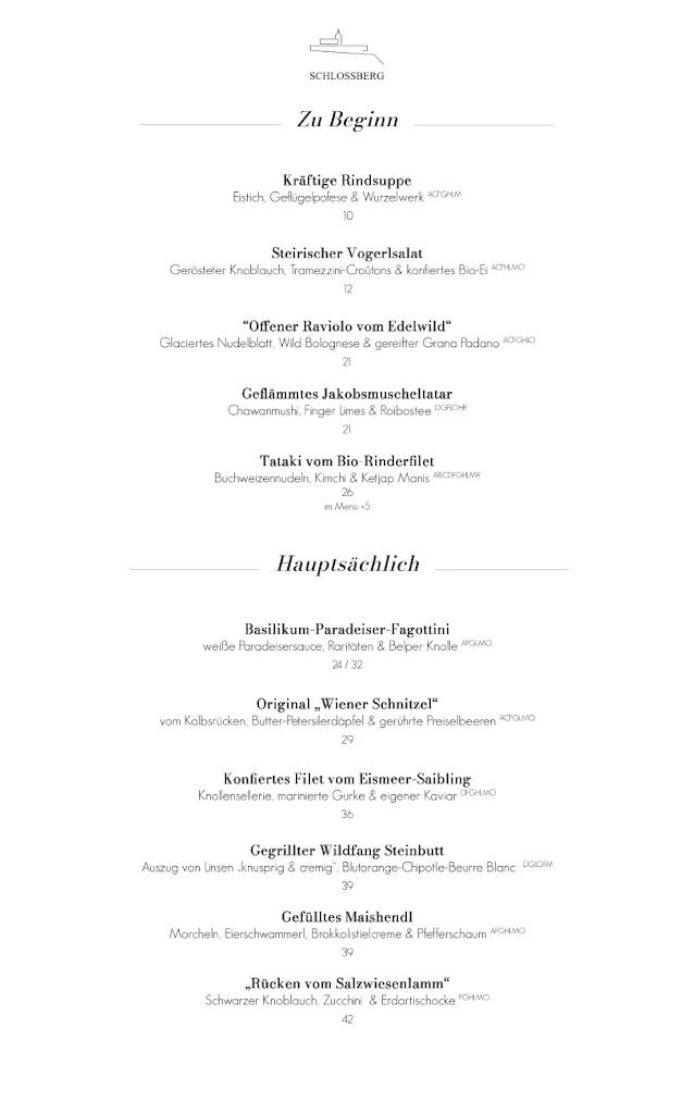 Menu_Restaurant SCHLOSSBERG_Austria_immagine_1