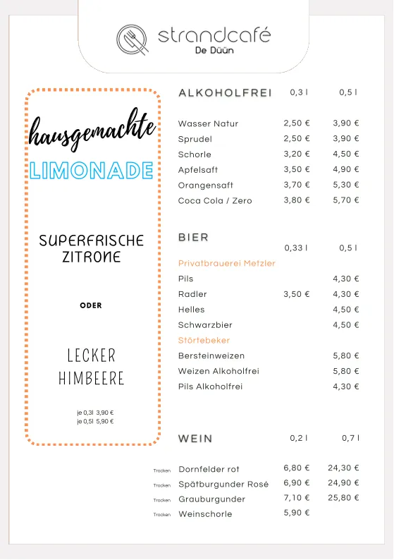 Menu_Strandcafé De Düün_Glowe_image_1