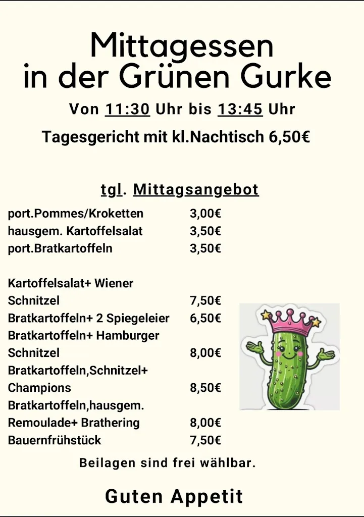 Menu_Gaststätte Grüne Gurke_Grabow_immagine_1